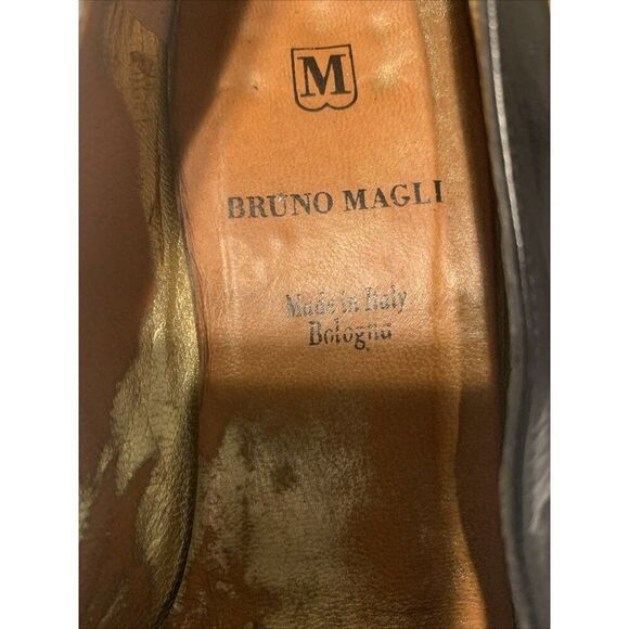 Bruno Magli Authentic Solid Black Vintage Medium Low Heel Pumps 8.5 C - Picture 6 of 7